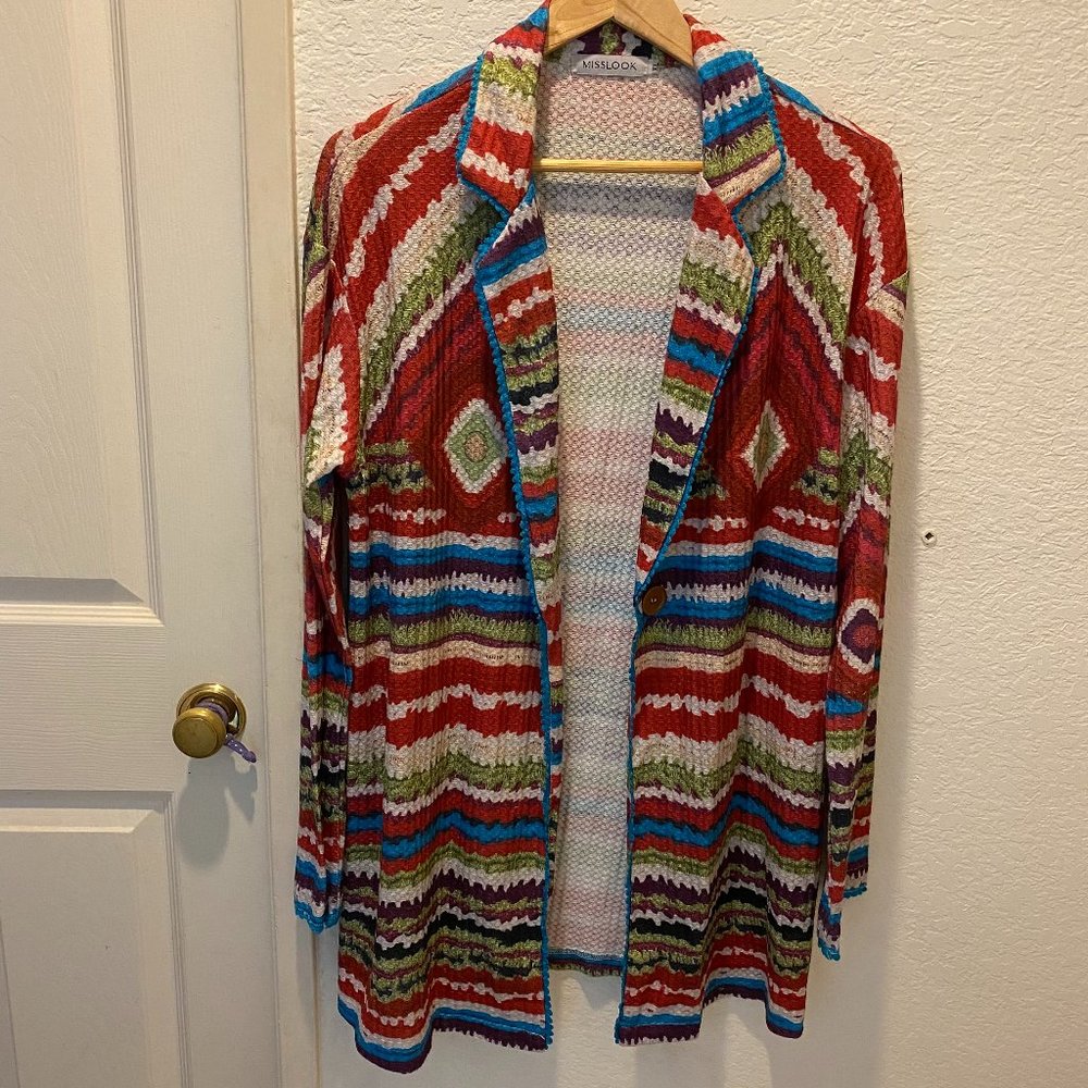 MISSLOOK | Boho Striped Knit Open Cardigan Jacket